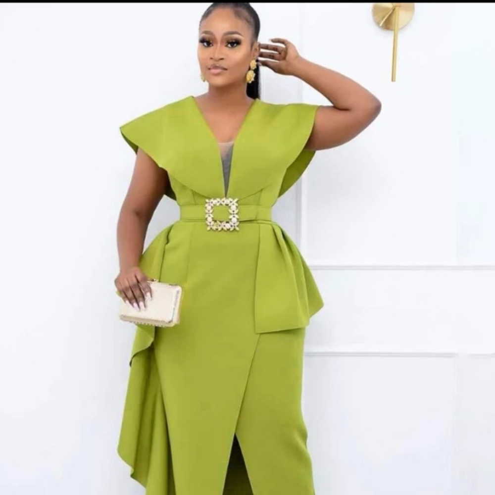 Elegant lime green dress